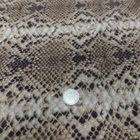 tissu Viscose imprimée serpent ton fauve et noir