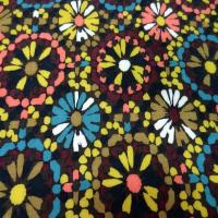 Viscose marron imprime fleurs