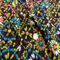 Viscose marron imprime fleurs5