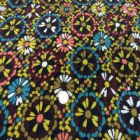 Viscose marron imprime fleurs8