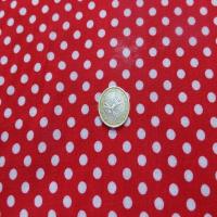 Viscose rouge fine imprime petit pois blanc2