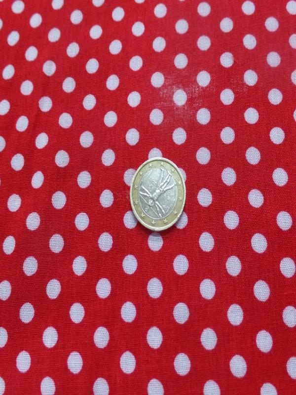 Viscose rouge fine imprime petit pois blanc8
