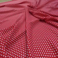 Viscose rouge fine imprime petit pois blanc8