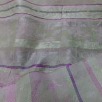 Viscose soie façonné bandes ton anis et rose