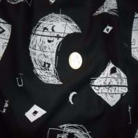 Voile coton noir imprime noir blanc lune8