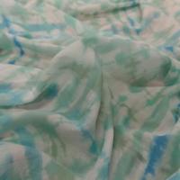voile de coton blanc imprimé bleu et vert en ligne