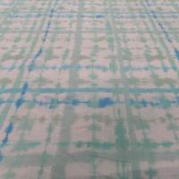tissu voile de coton blanc imprimé bleu et vert sur Marseille