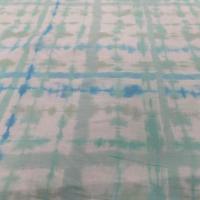 tissu voile de coton blanc imprimé bleu et vert en ligne