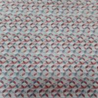 voile de coton blanc imprime forme géométrique ton de beige bordeaux gris