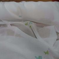 Voile de coton blanc imprime poisson