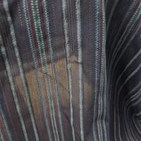tissu Voile de coton bleu nuit a rayures brodées en ligne