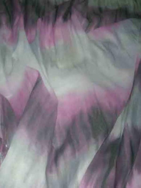 Voile de coton imprime ton blanc gris rose