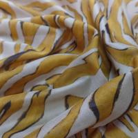 voile de coton imprimé zèbre ton fauve et beige taupe