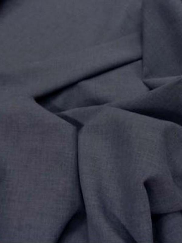 Voile de coton polyester gris bleu