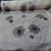 Voile de lin lurex blanc a motifs aspect devore en velours noir9