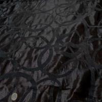 Voile de lin lurex noir a motifs aspect devore en velours gris