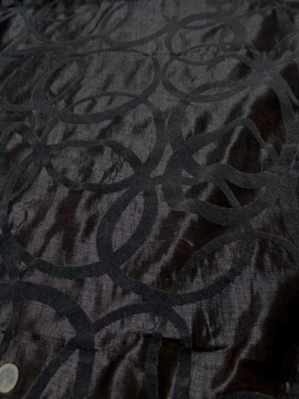 Voile de lin lurex noir a motifs aspect devore en velours gris6