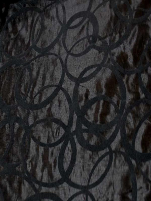 Voile de lin lurex noir a motifs aspect devore en velours gris6