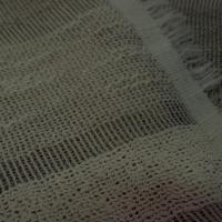 Voile de lin naturel 100 a bandes blanc casse en 1 45m de large 5