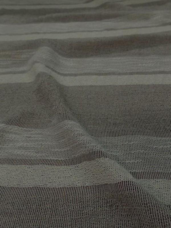 Voile de lin naturel 100 a bandes blanc cassé en 1 45m de large