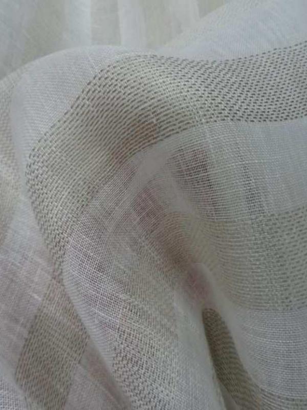 Voile de lin naturel a bandes en 3 30mde large2