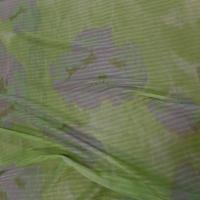 VENTE DE voile de lin soie façonné rayure ton anis et beige taupe