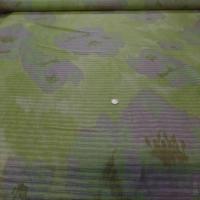 voile de lin soie façonné rayure ton anis et beige taupe pas cher