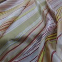 Voile de lin soie faconne rayure ton ocre safran kaki clai2
