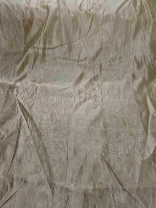 Voile de soie 100 brode a rayures ton beige5