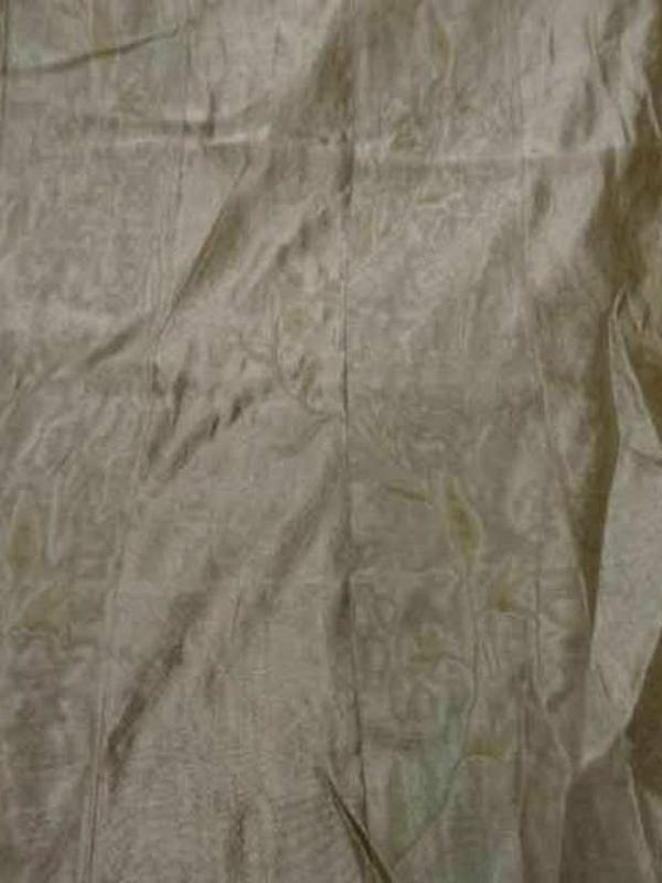 Voile de soie 100 brode a rayures ton beige5