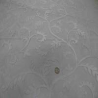 Voile de soie 100 ecrue a motifs brode blanc9