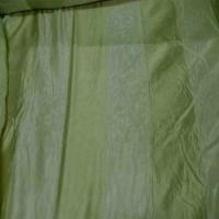 Voile de soie 100 faconne rayures ton anis clair