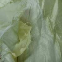 Voile de soie 100 faconne rayures ton anis clair9