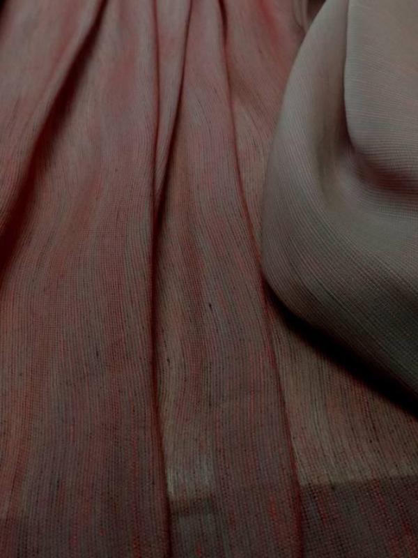 voile de soie 100% façonné taupe rouge vermillon