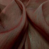 vente voile de soie 100% façonné taupe rouge vermillon