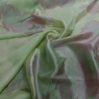 Voile de soie 100 vert imprime