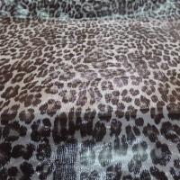 Voile de soie blanc brillant imprime fauve marron03