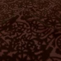 Voile de soie bordeaux a motifs dévorés aspect velours