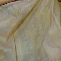 Voile de soie changeant ton jaune a motifs 7