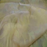 Voile de soie changeant ton jaune a motifs7 1