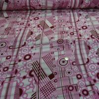 Voile de soie crepon imprime retro ton blanc rose et bordeaux8