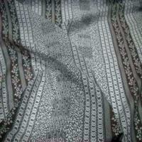 Voile en coton blanc casse imprime rayures ton marron9