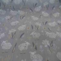Voile polyester coton gris imprime enfant8
