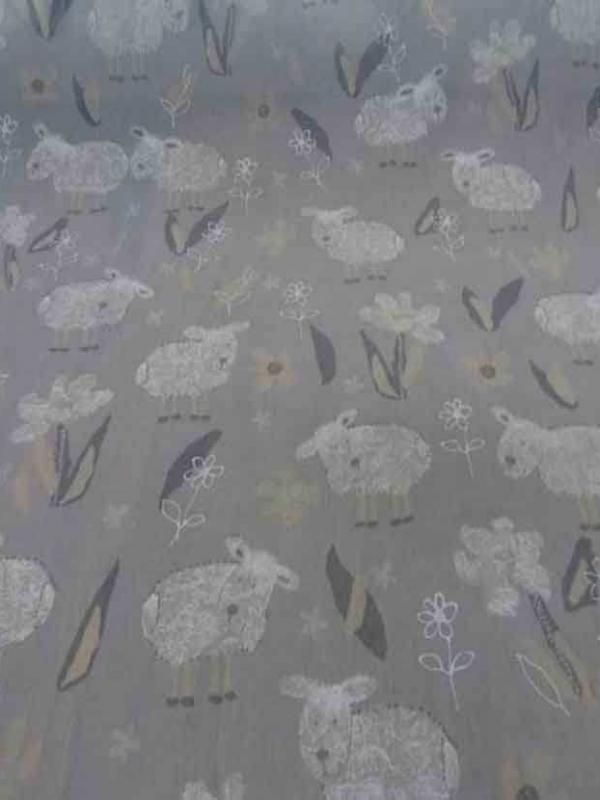 Voile polyester coton gris imprime enfant8