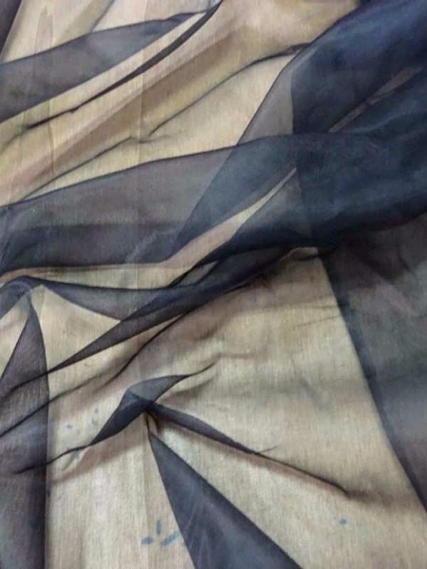 Voile polyester noir transparent8
