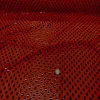 Voile polyester rouge bordeaux a pois noir en vinyl8
